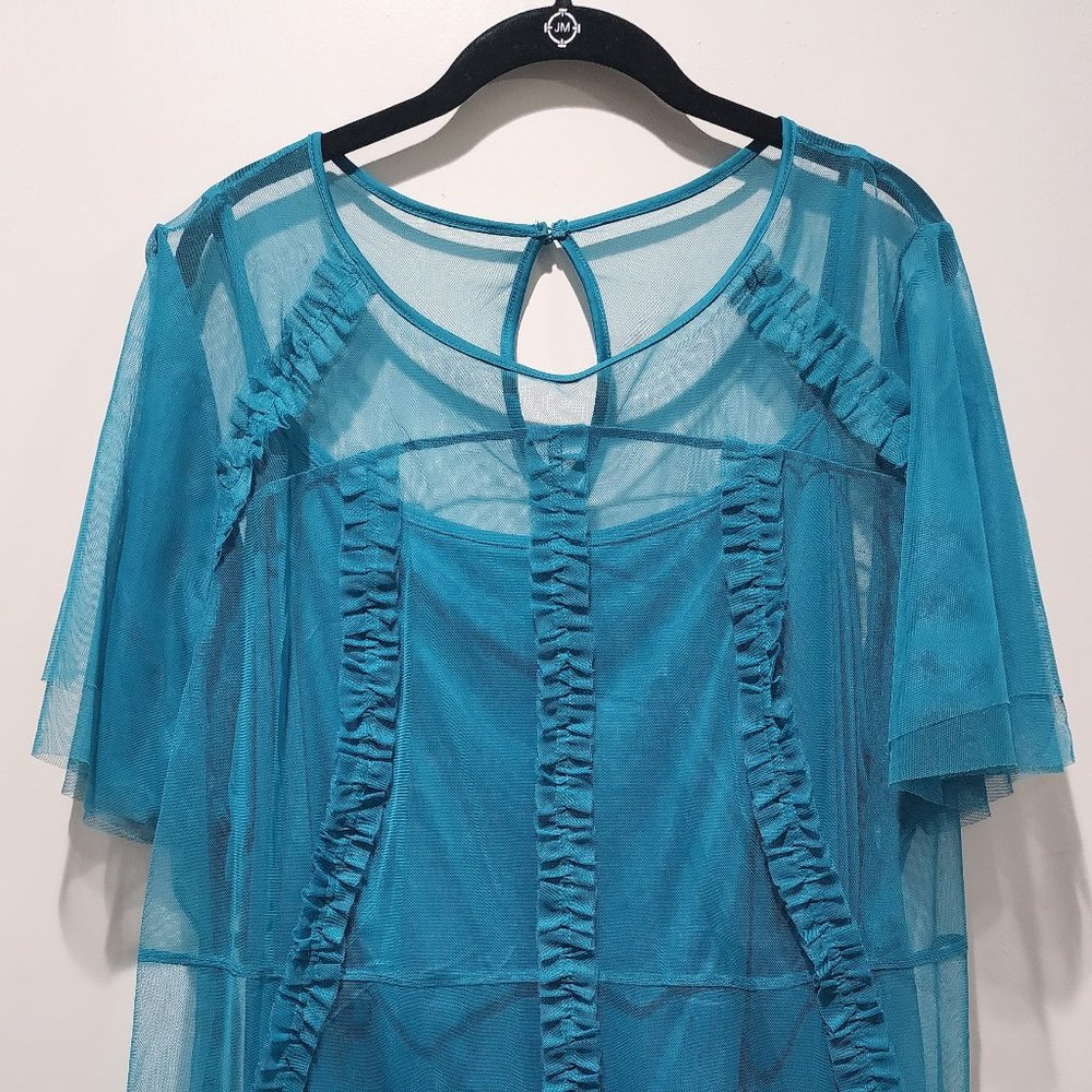 Lane Bryant turqouise Ruffle cami